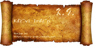 Kövi Irén névjegykártya